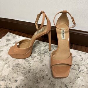 Steve Madden Nude Ankle Strap Heels